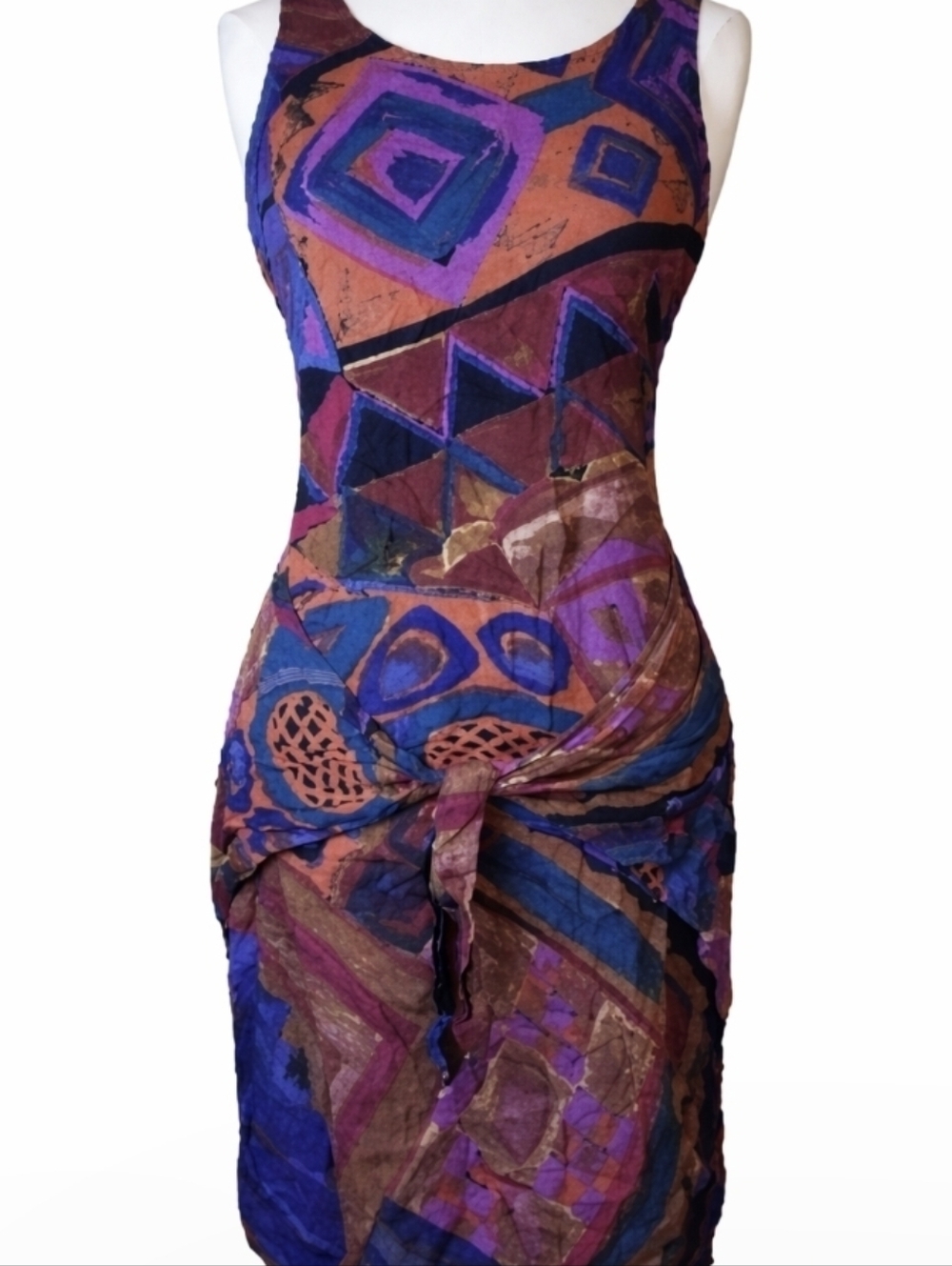 Vintage Y2K Tribal Print Sleeveless Colorful Dress Festival Concert Size 5